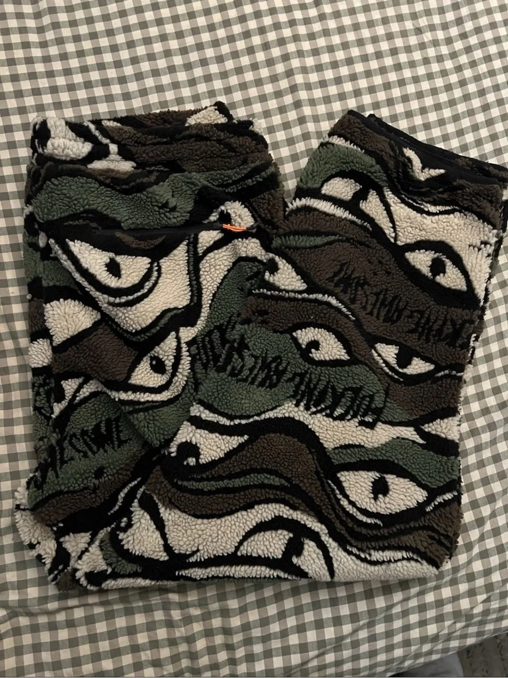FA X Adidas Jason Dill Eye/Camouflage , Orange Zip & Sherpa Joggers Size XLarge